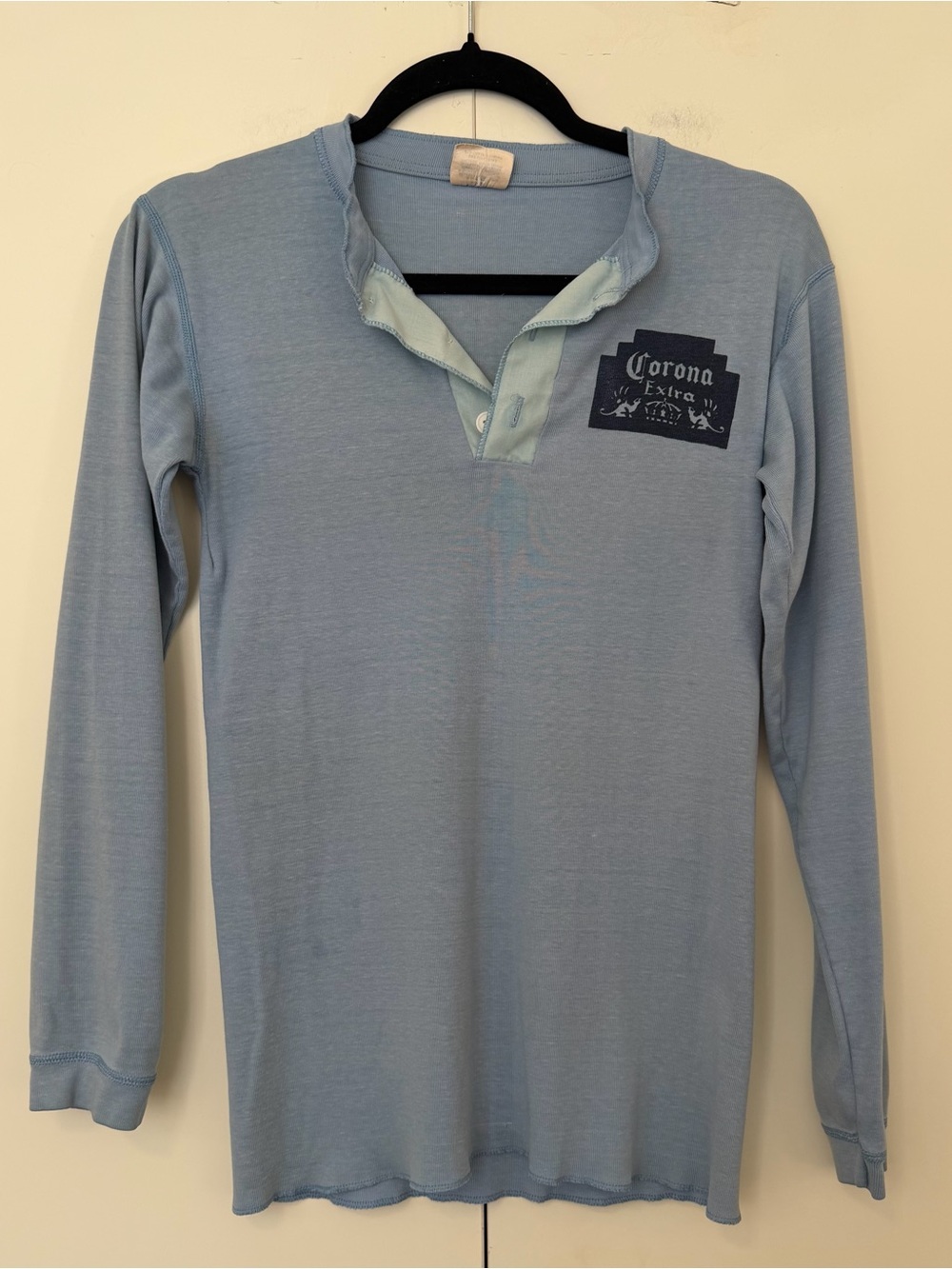 80s Vintage Corona Extra Long Sleeve Streetwear Baggy